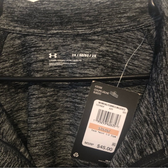 Under amour tech twist 1/2 zip top sz 2X NWT - Picture 8 of 11